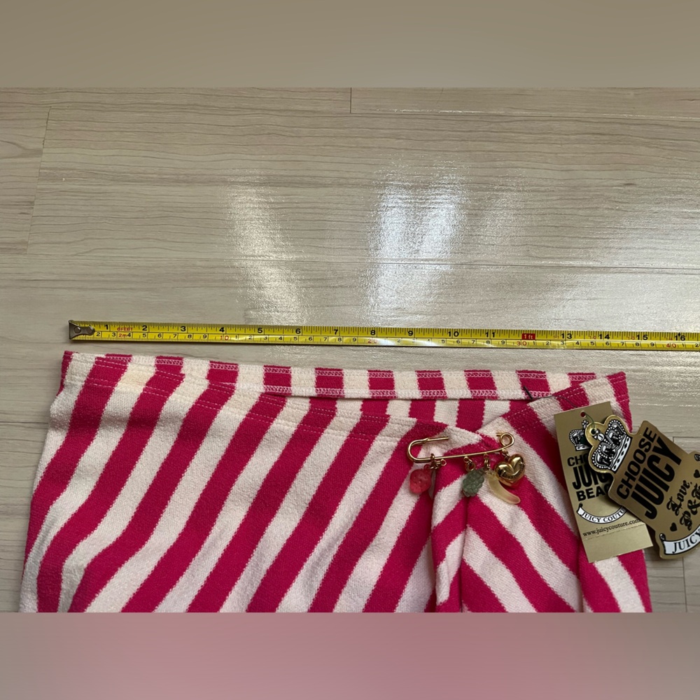 Juicy Couture RARE NWT Vintage Fuchsia Pink & White Terry Cloth Skirt Skirt💕 - Picture 8 of 10